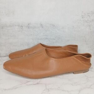 VINCE Branine Napa Ballet Flat Loafers Shoes Slip On Leather Tan Womens 8.5